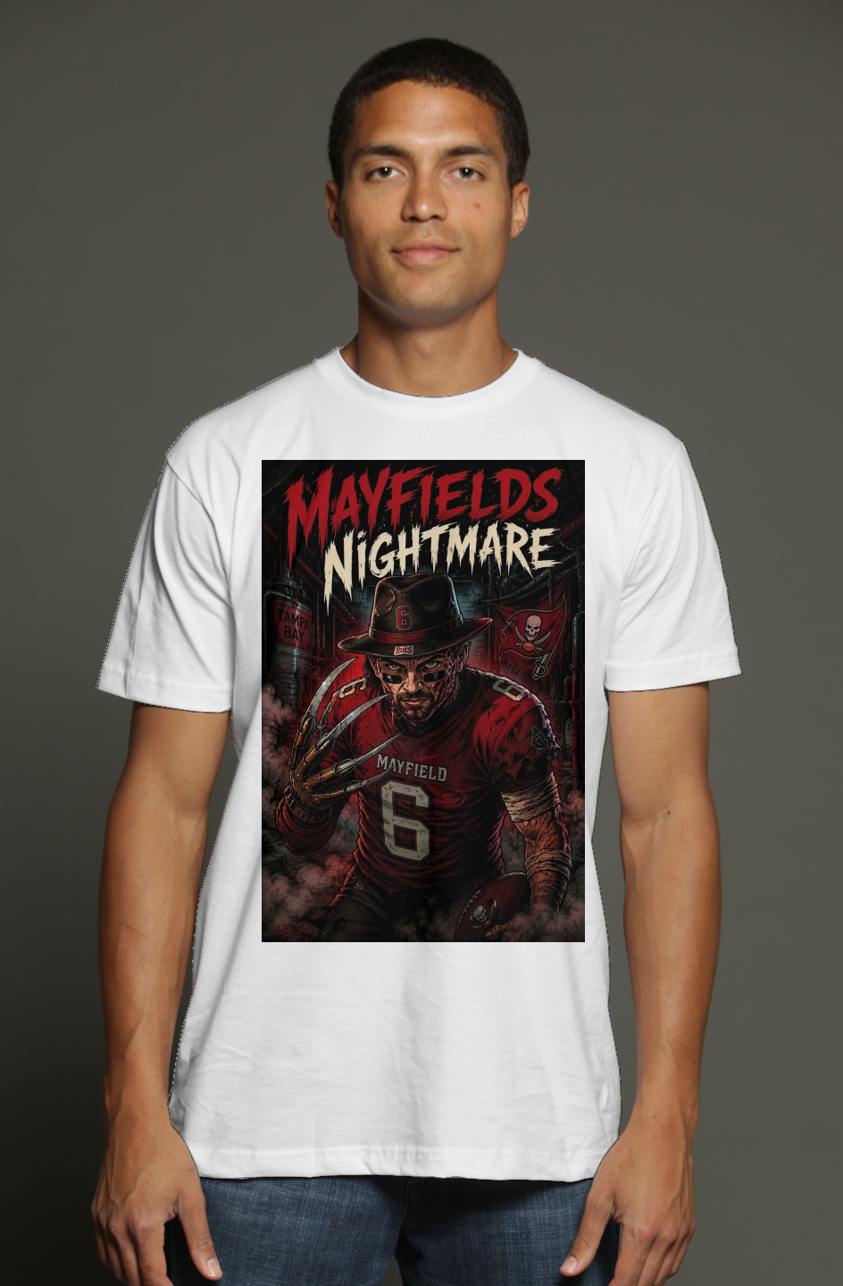 Baker Mayfield is Freddy Krueger - Tampa Bay Buccaneers Fantasy Football triblend t shirt
