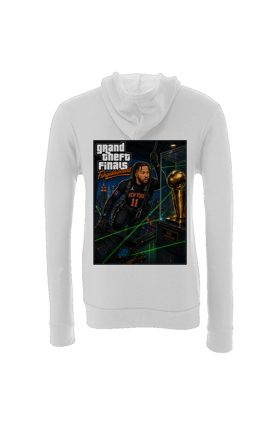 Jalen Brunson Grand Theft Finals 1 - NY Knicks Fantasy Basketball Sponge Fleece Hoodie