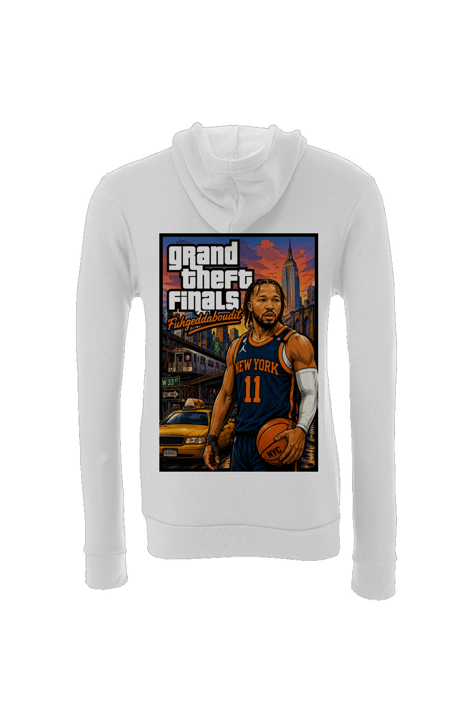 Jalen Brunson Grand Theft Finals 2 - NY Knicks Fantasy Basketball Sponge Fleece Hoodie
