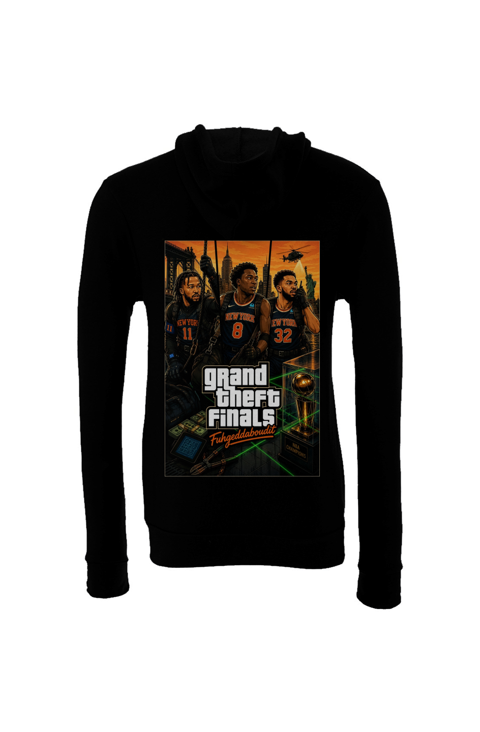 Brunson, KAT & OG Anunoby GTA Ballers 2 Hoodie – Knicks Trio Grand Theft Finals Edition