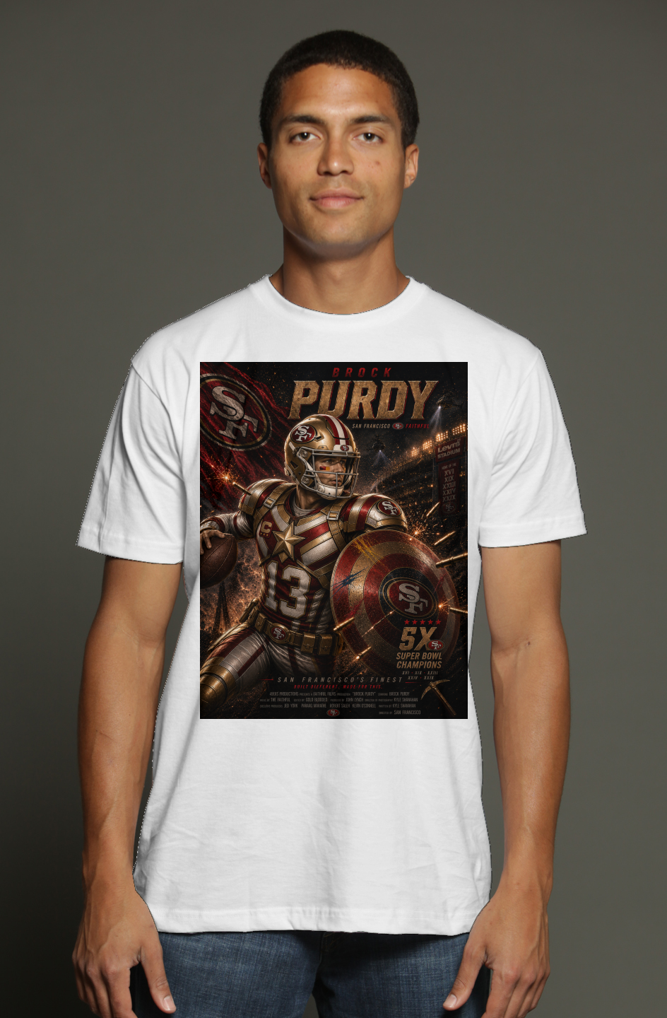 Brock Purdy is the Golden Arm - 49ers Fantasy Football triblend t shirt