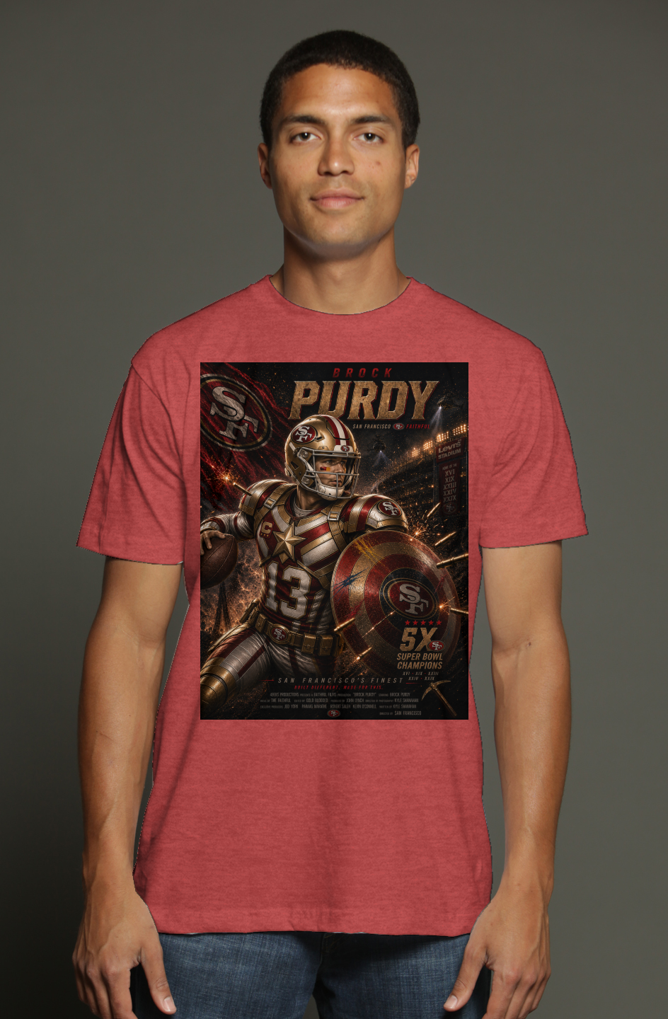 Brock Purdy is the Golden Arm - 49ers Fantasy Football triblend t shirt