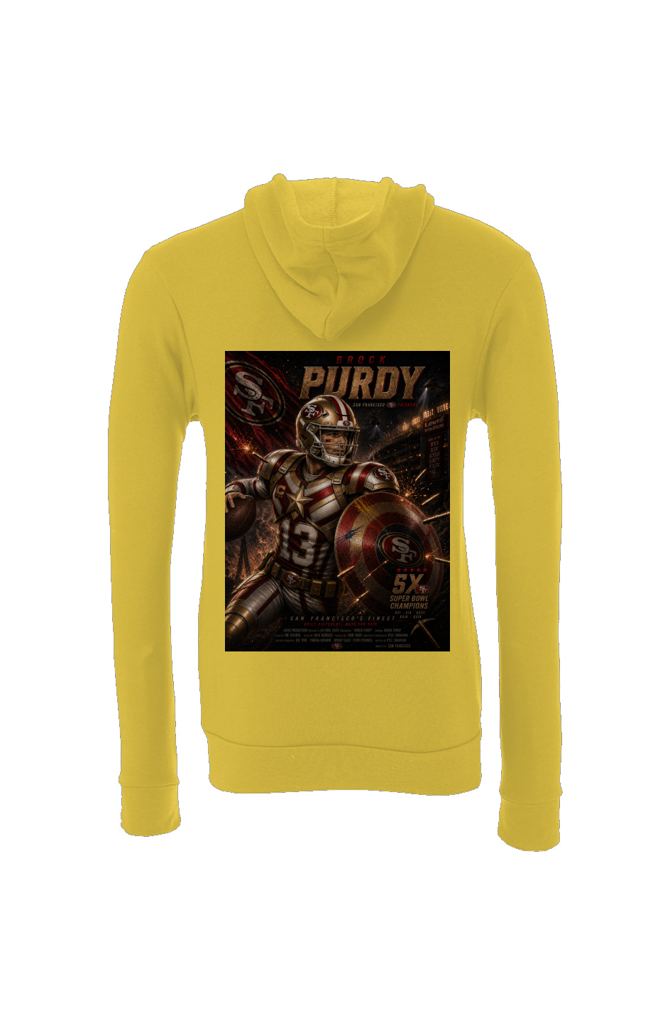 Brock Purdy is the Golden Arm - 49ers Fantasy Football Sponge Fleece Hoodie