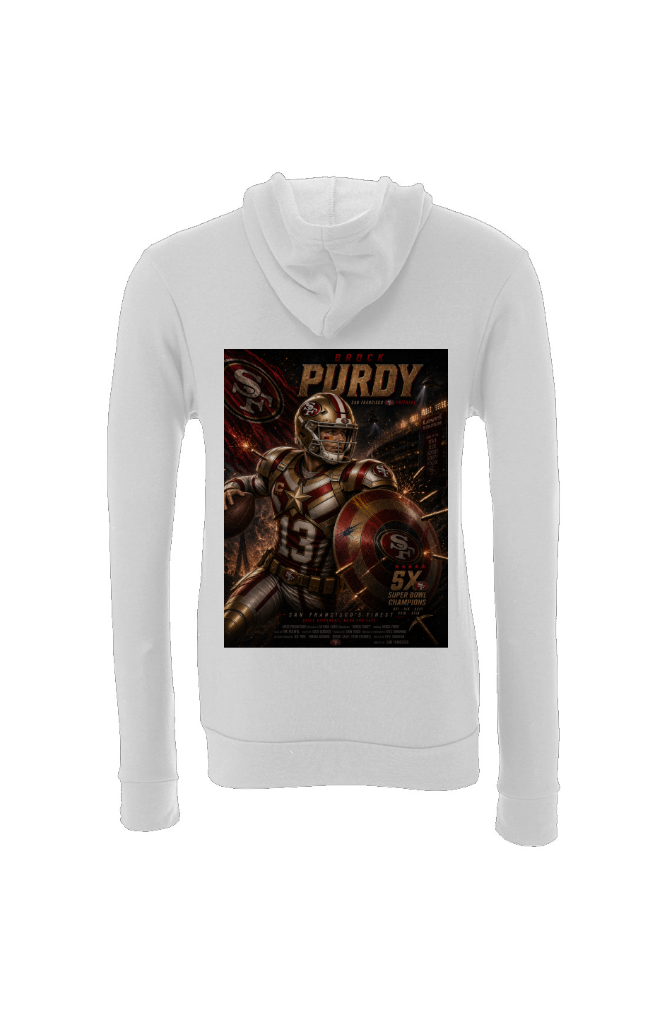 Brock Purdy is the Golden Arm - 49ers Fantasy Football Sponge Fleece Hoodie