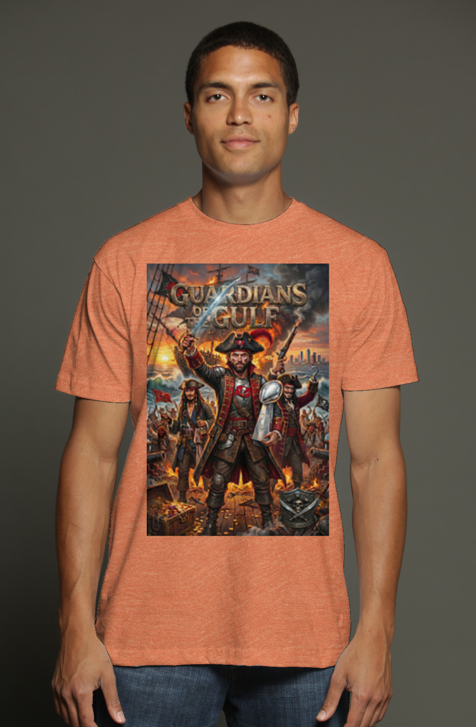 Captains Baker, Hook and Sparrow - The Buccaneers Fantasy Football triblend t shirt
