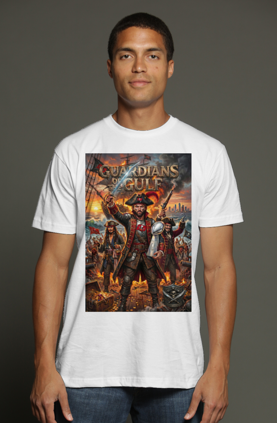 Captains Baker, Hook and Sparrow - The Buccaneers Fantasy Football triblend t shirt