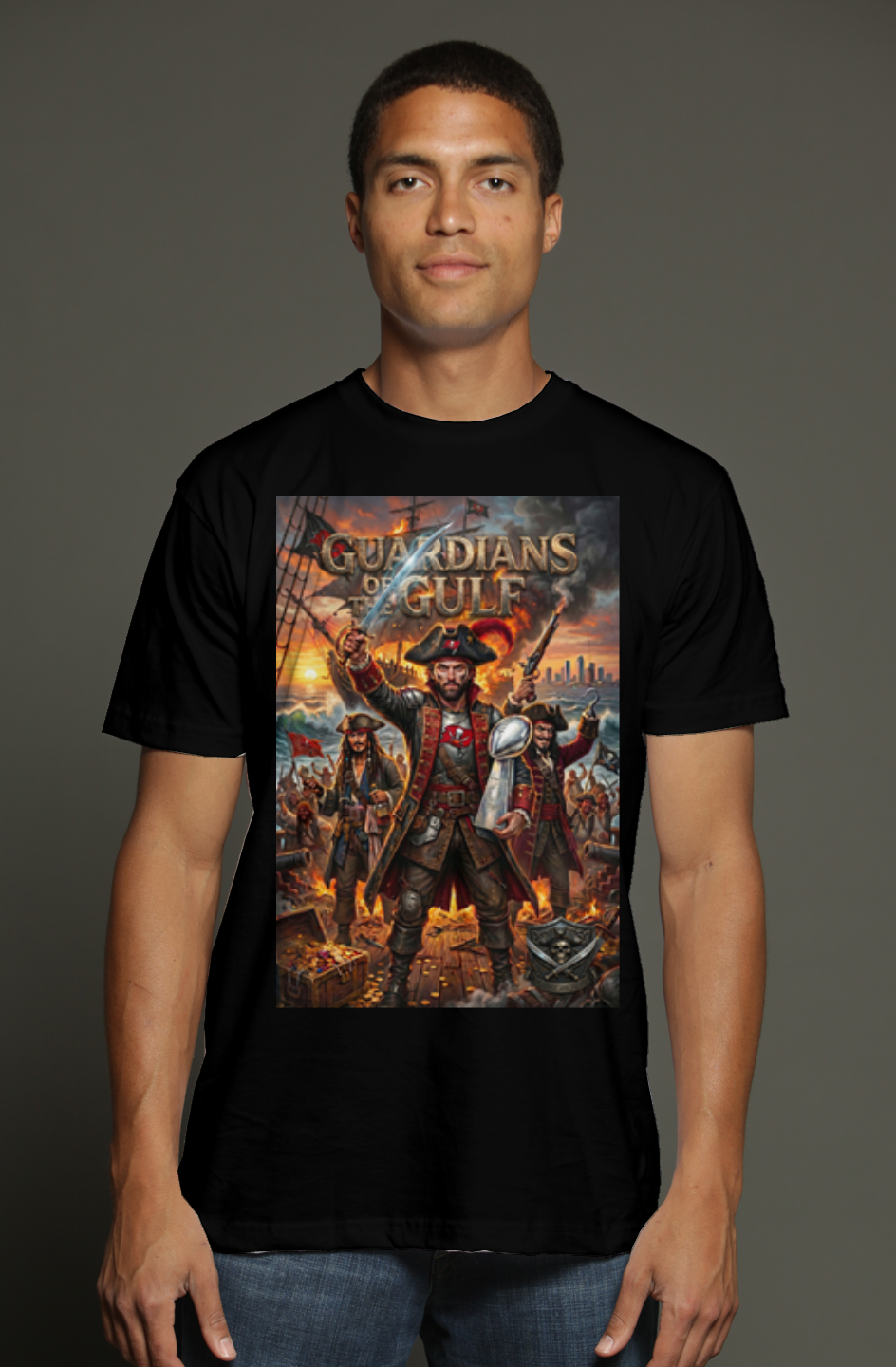 Captains Baker, Hook and Sparrow - The Buccaneers Fantasy Football triblend t shirt