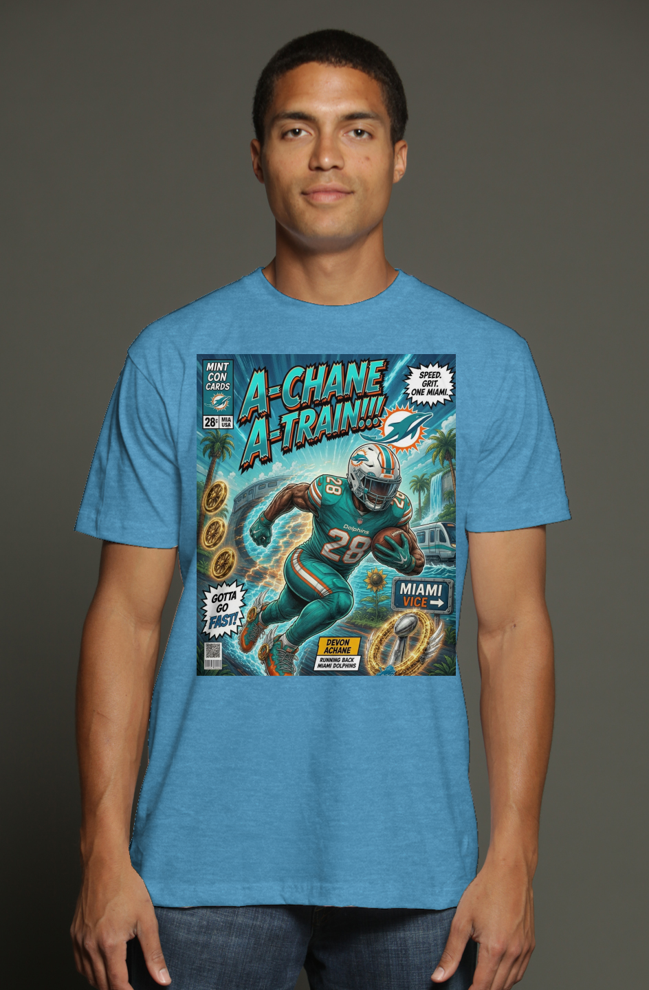 Devon Achane is The A-Train - Miami Dolphins Fantasy Football triblend t shirt