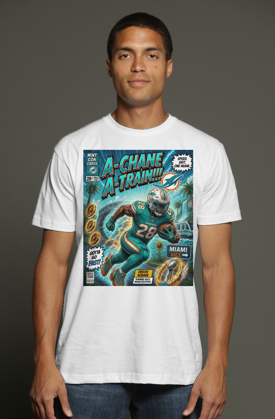 Devon Achane is The A-Train - Miami Dolphins Fantasy Football triblend t shirt