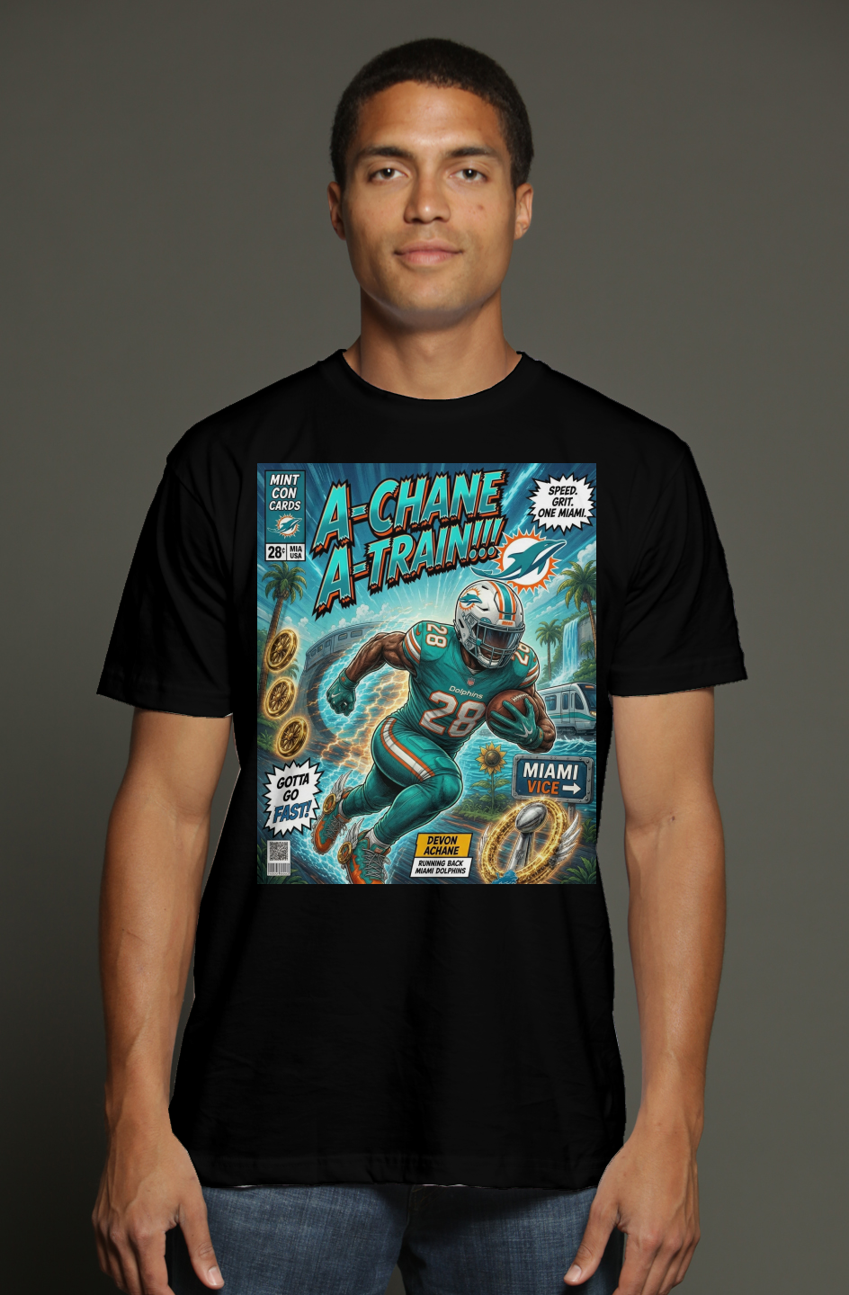 Devon Achane is The A-Train - Miami Dolphins Fantasy Football triblend t shirt