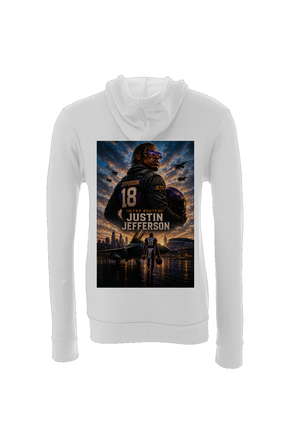 Justin The Jet Jefferson - Vikings Fantasy Football Sponge Fleece Hoodie