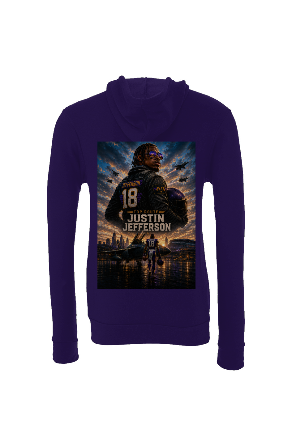 Justin The Jet Jefferson - Vikings Fantasy Football Sponge Fleece Hoodie