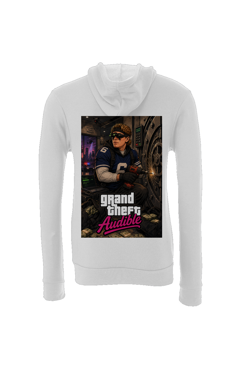 Grand Theft Audible - Jaxson Dart NY Giants Fantasy Football Sponge Fleece Hoodie