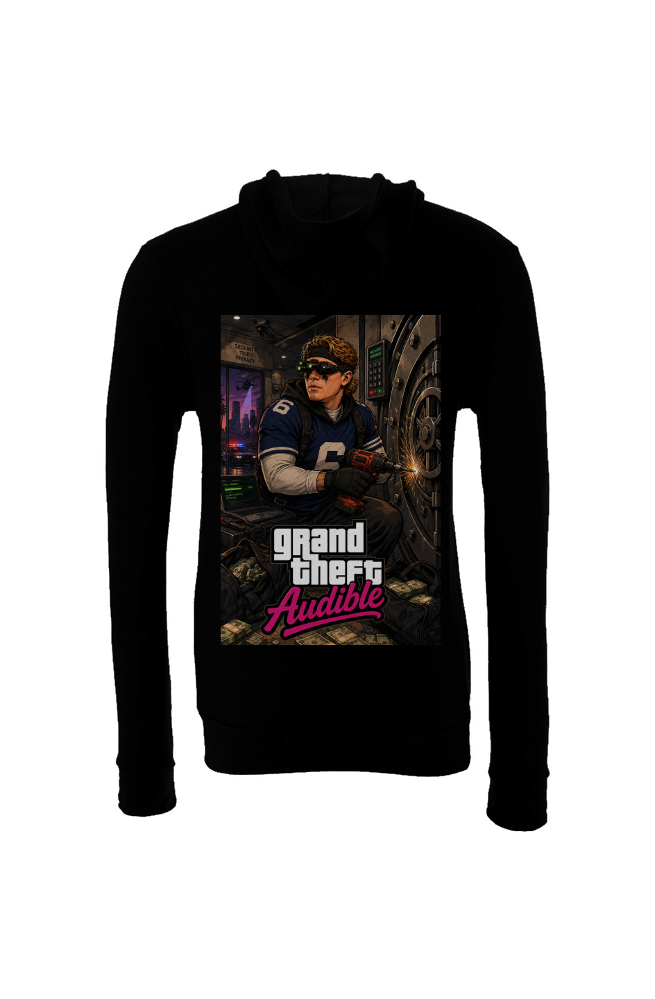 Grand Theft Audible - Jaxson Dart NY Giants Fantasy Football Sponge Fleece Hoodie
