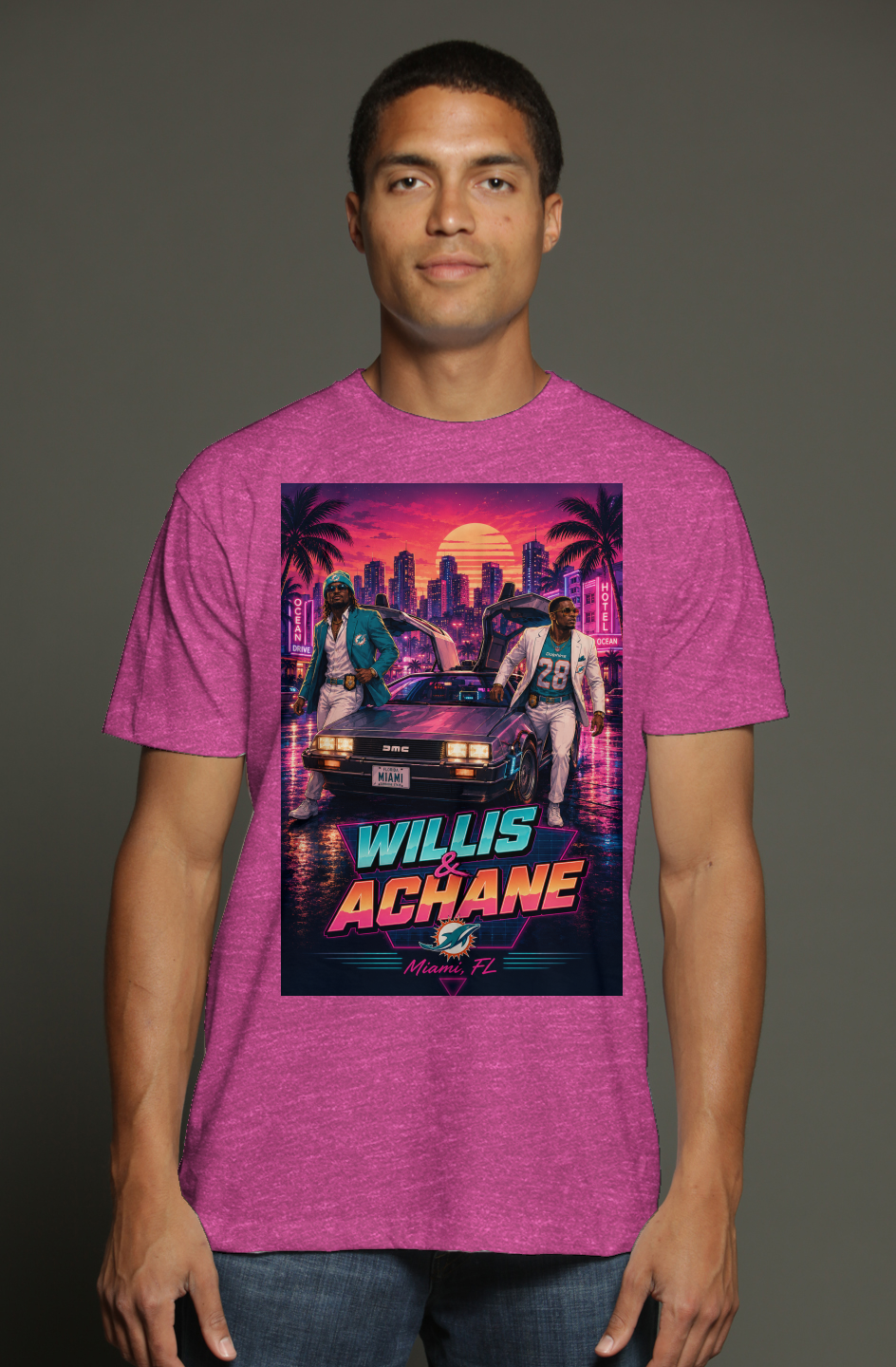 Willis & Achane - Miami Vice City Dolphins Fantasy Football triblend t shirt