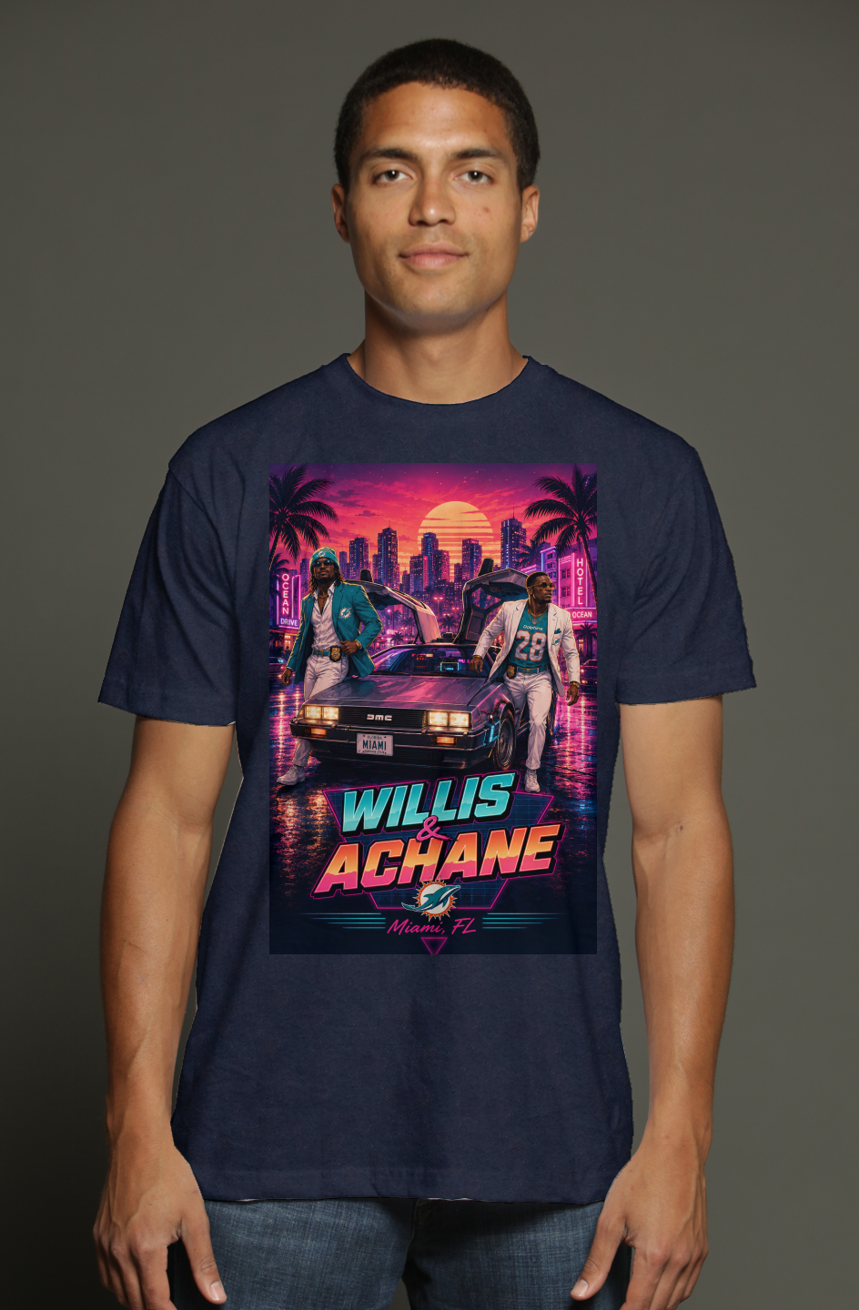 Willis & Achane - Miami Vice City Dolphins Fantasy Football triblend t shirt