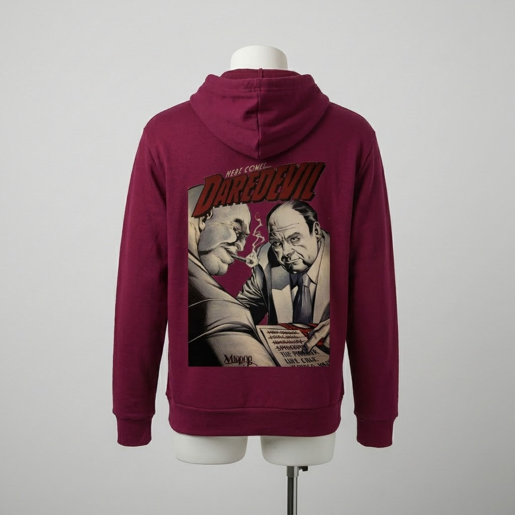 Daredevil x Kingpin Marvel Sopranos Sit-Down Hoodie | Sponge Fleece Full Zip