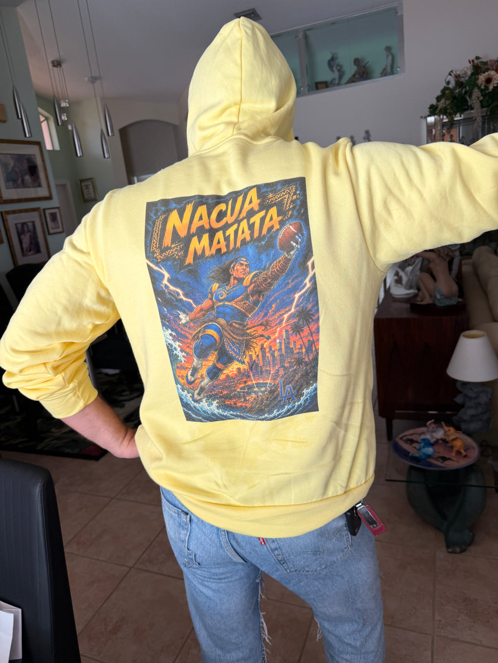 Puka Nakua LA Rams x Moana Lion King Fantasy Football Fleece Zip Hoodie