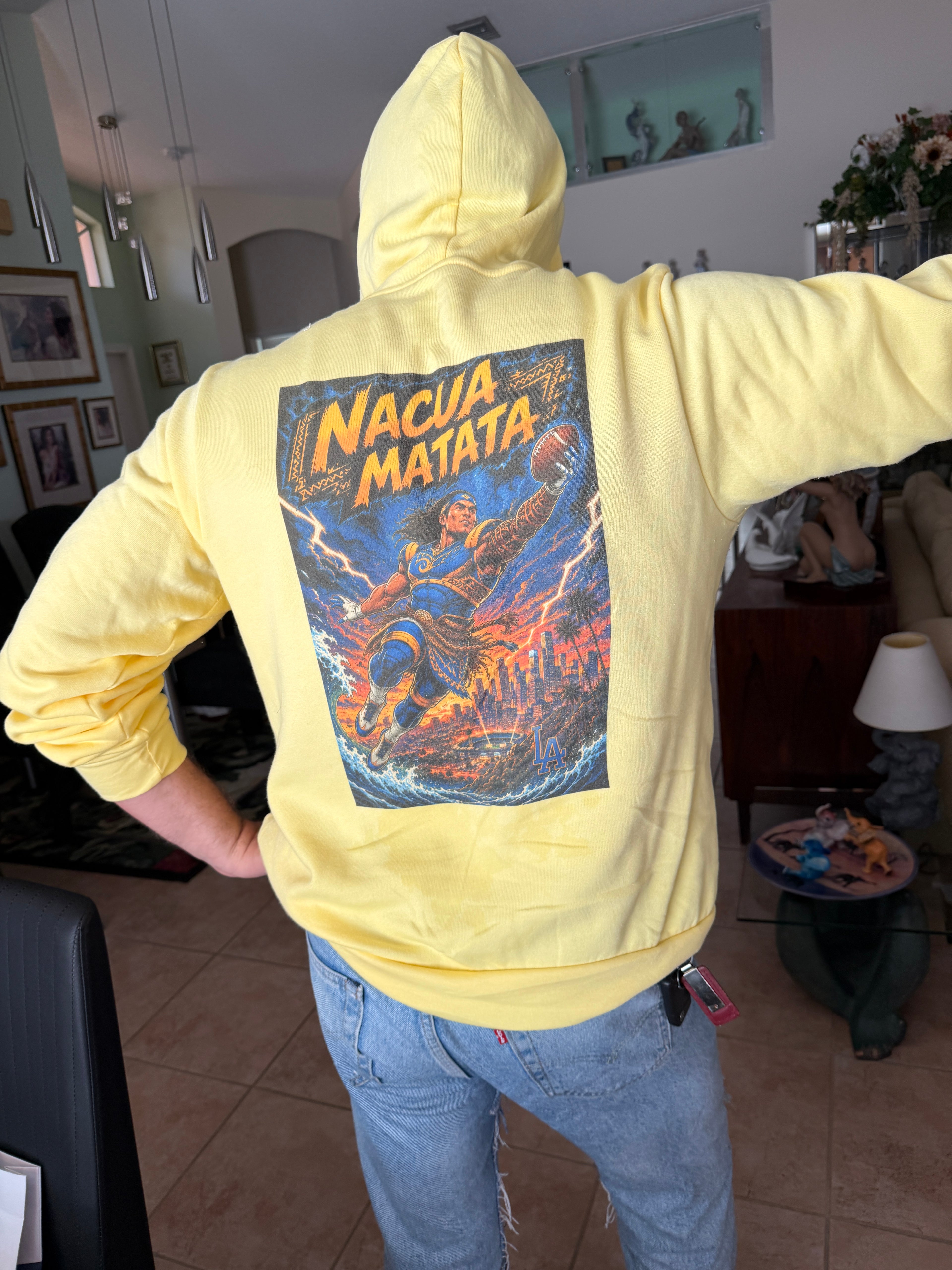 Puka Nakua LA Rams x Moana Lion King Fantasy Football Fleece Zip Hoodie