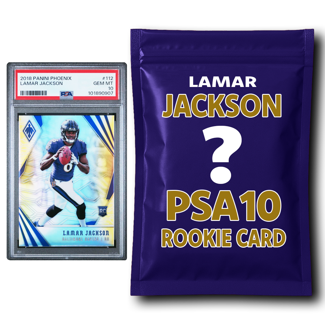 Lamar Jackson PSA 10 Graded Football Rookie Card Mystery Pack – Mint Con Cards