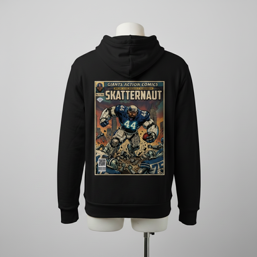 Cam Skattebo Skatternaut – NY Giants Fantasy Football Sponge Fleece Hoodie