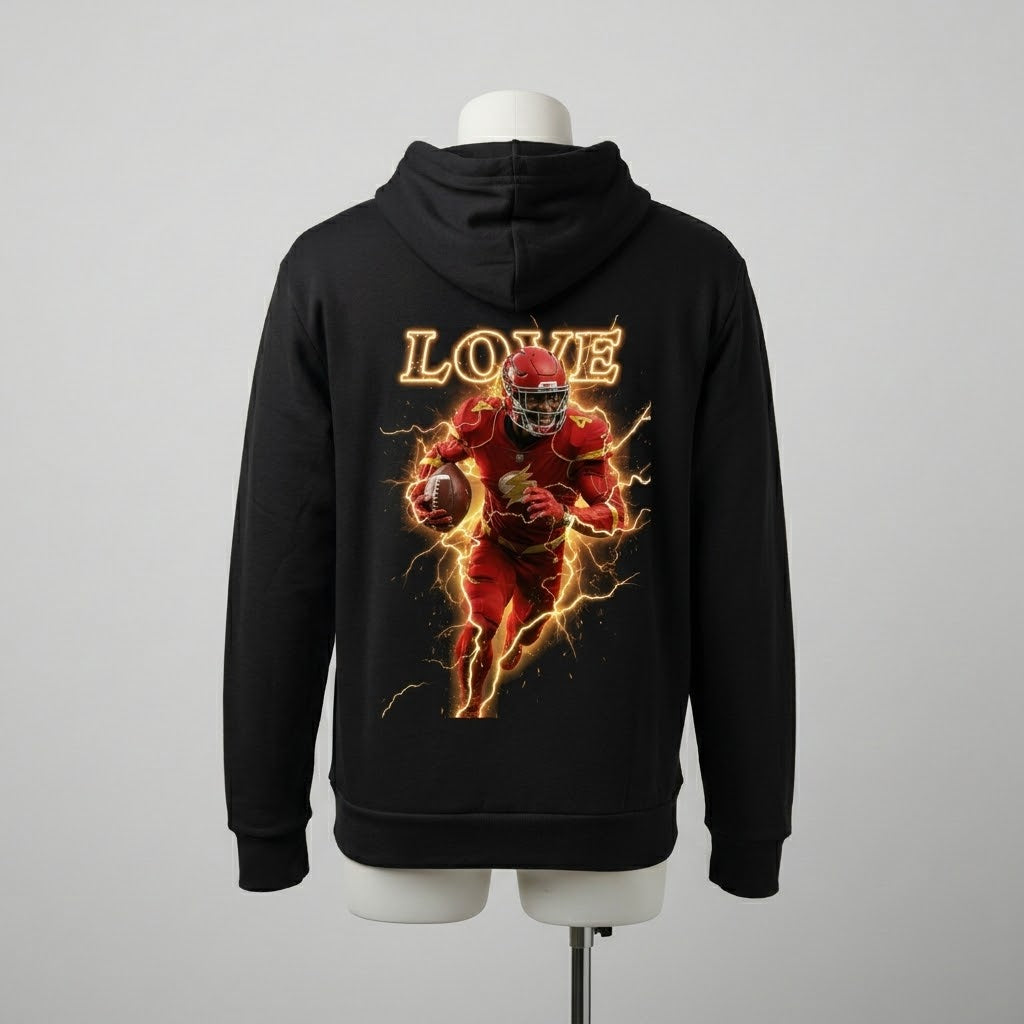 Jeremiyah Love The Flash DC Comics Fantasy Football Hoodie | Sponge Fleece Full Zip