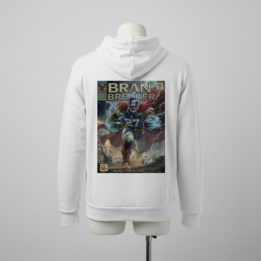 Bran the Breaker -- Brandon Jacobs Marvel Fantasy Football Sponge Fleece Hoodie